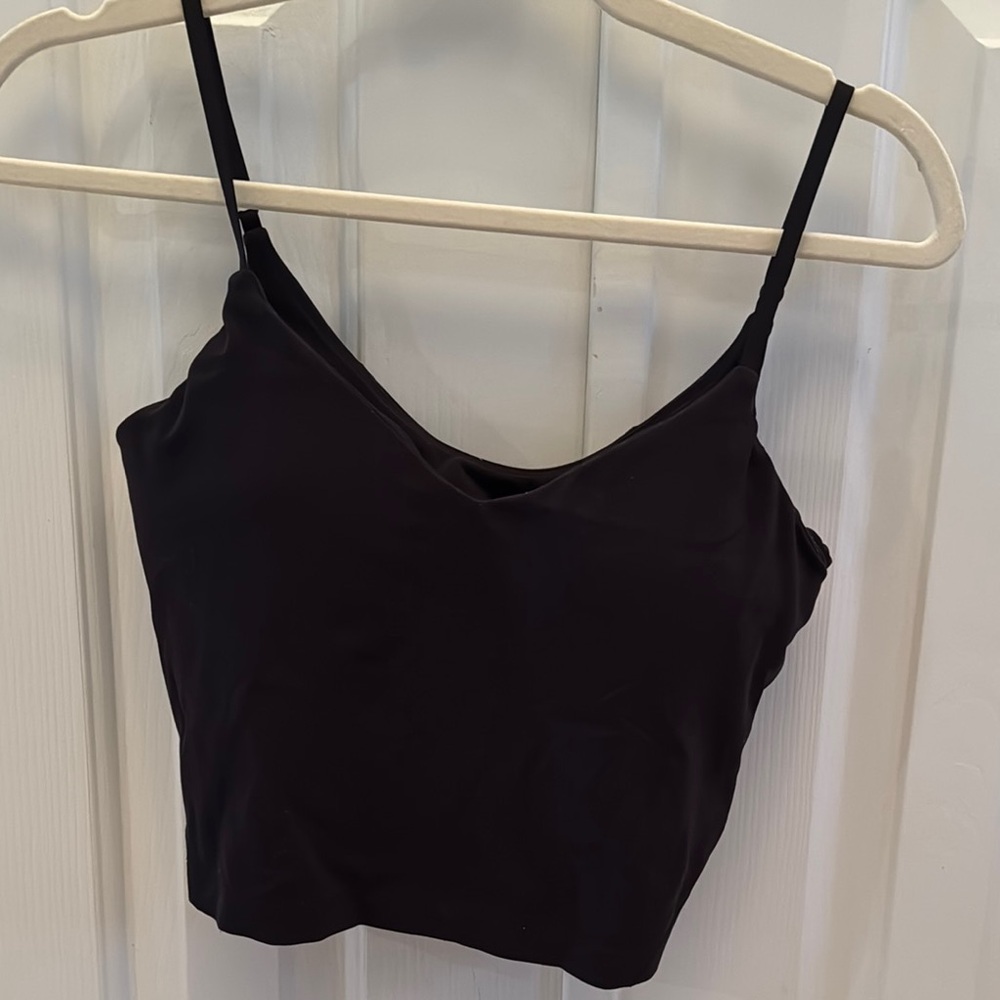 Black Spaghetti Strap Crop Top